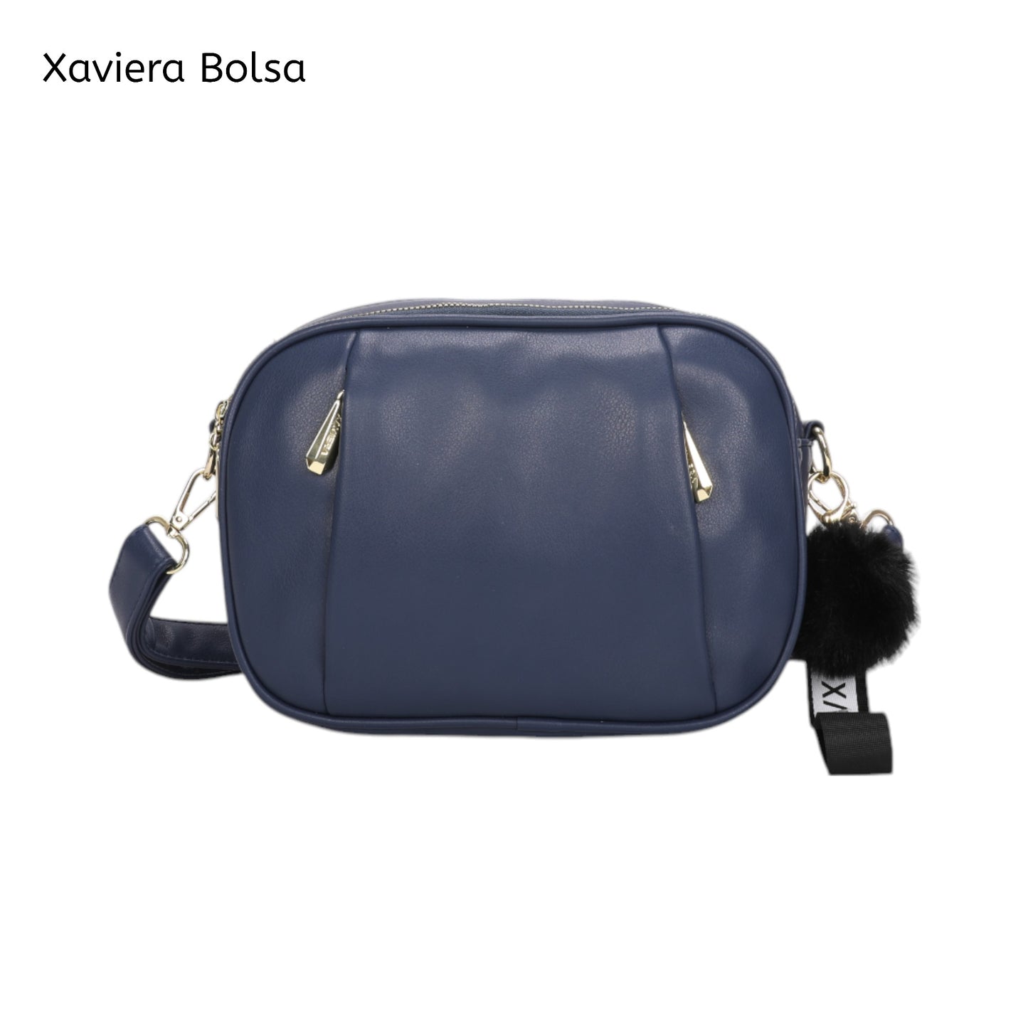 XAVIERA Bolsa Transversal Feminina com 2 Compartimentos e Pompom – Ref. WX-1619