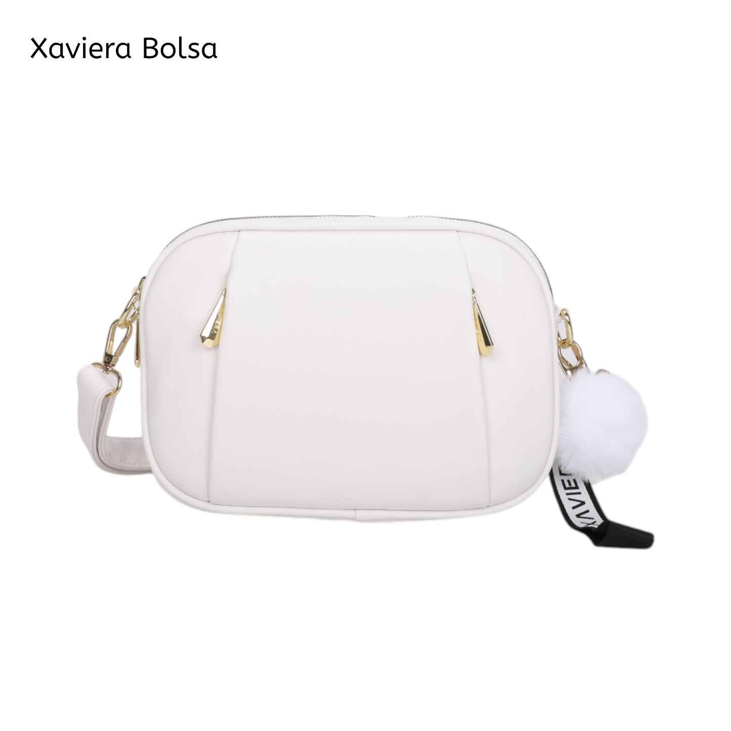 XAVIERA Bolsa Transversal Feminina com 2 Compartimentos e Pompom – Ref. WX-1619