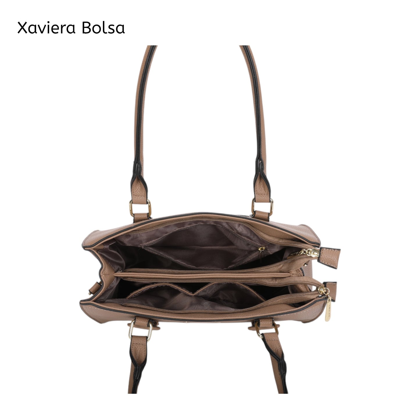 XAVIERA Bolsa Feminina Executiva 3 Divisórias com Alça de Ombro e Transversal – Ref. WX-1633
