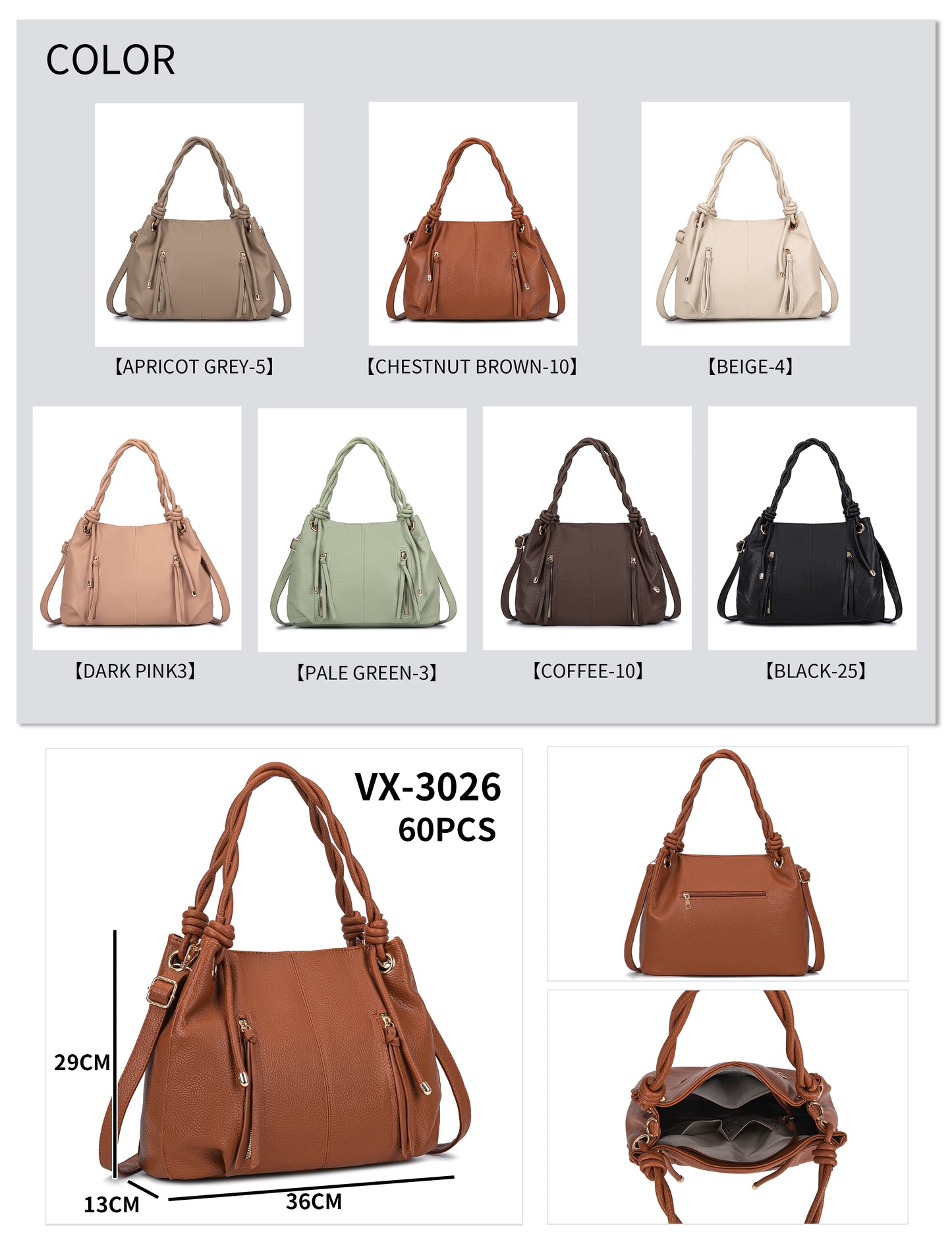 Xaviera Bolsa feminina Saco grande com alça transversal XV-3026
