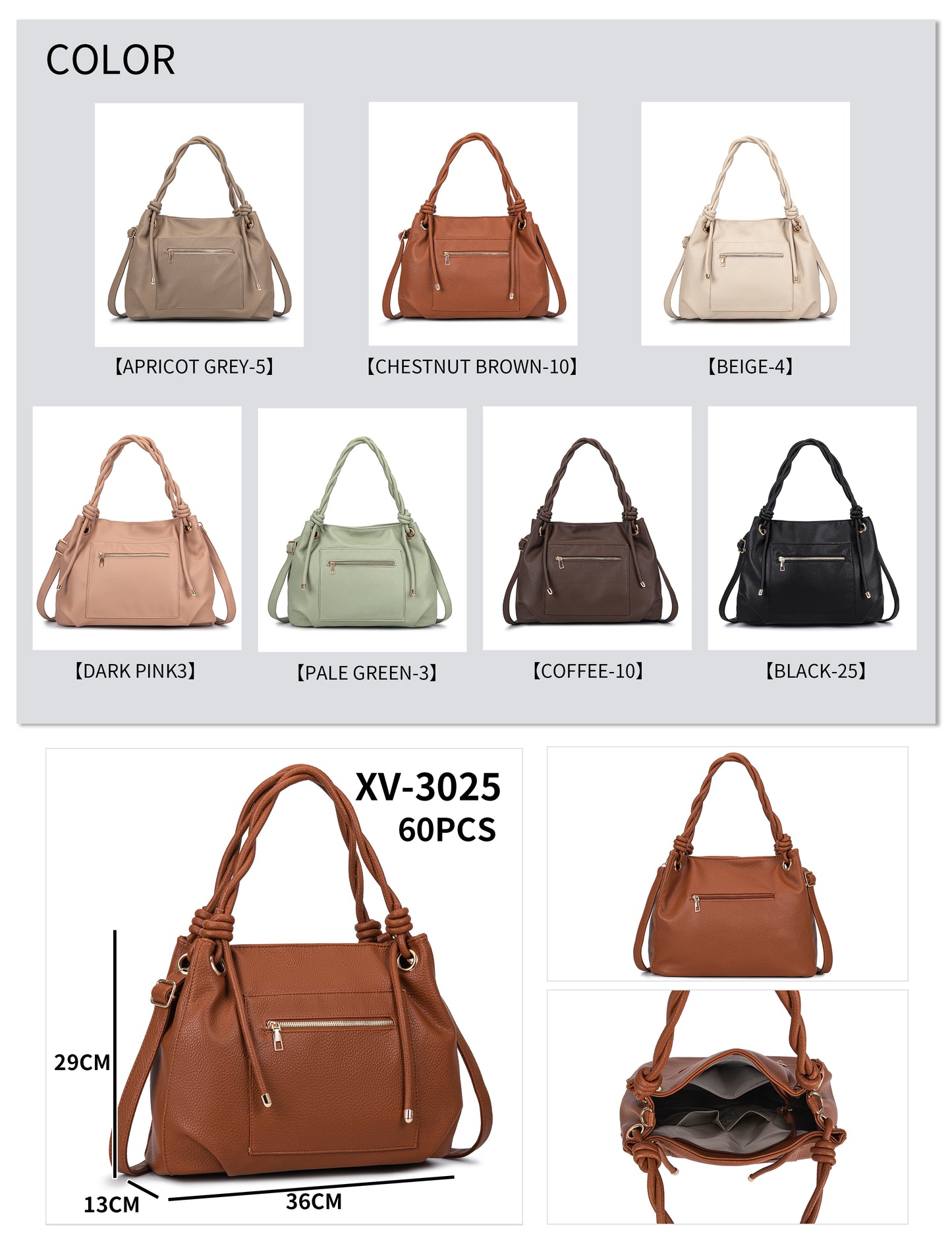 Xaviera Bolsa feminina Saco grande com alça transversal XV-3025