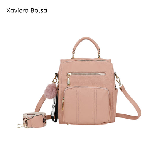 XAVIERA Bolsa Mochila Feminina com Bolsos Frontais e Alça Estampada – Ref. WX-1631
