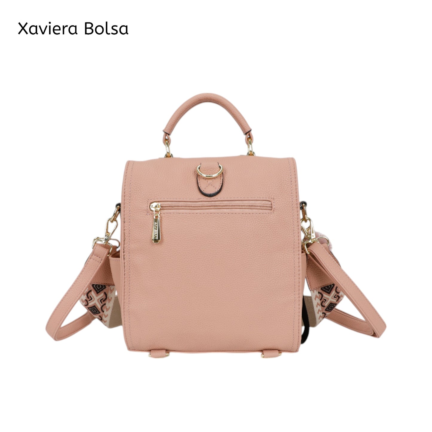 XAVIERA Bolsa Mochila Feminina com Bolsos Frontais e Alça Estampada – Ref. WX-1631