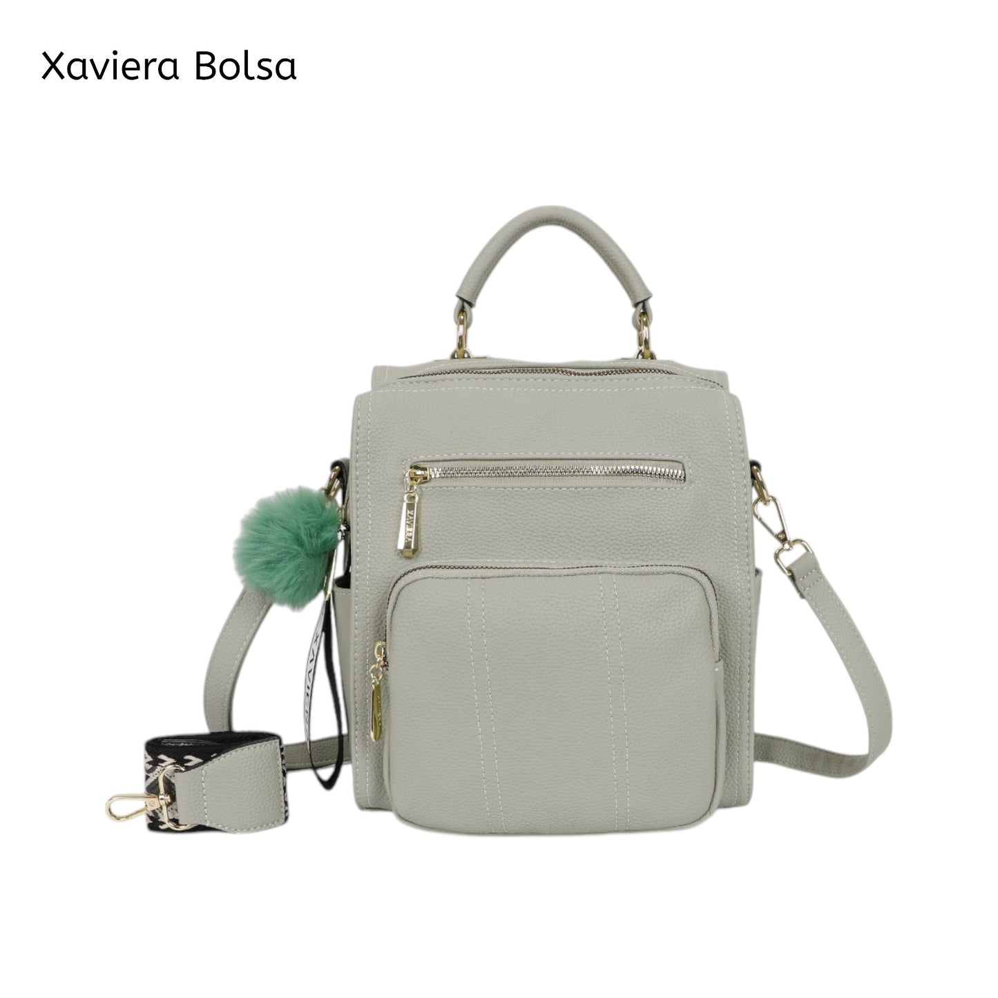 XAVIERA Bolsa Mochila Feminina com Bolsos Frontais e Alça Estampada – Ref. WX-1631