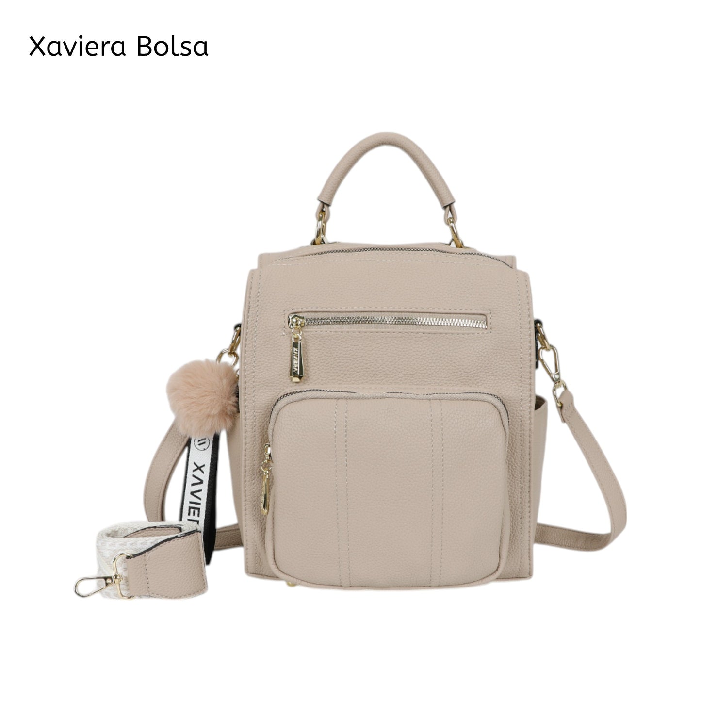 XAVIERA Bolsa Mochila Feminina com Bolsos Frontais e Alça Estampada – Ref. WX-1631