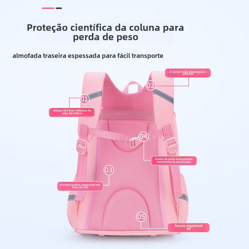 Mochila feminina escolar de grande capacidade impermeável Q584