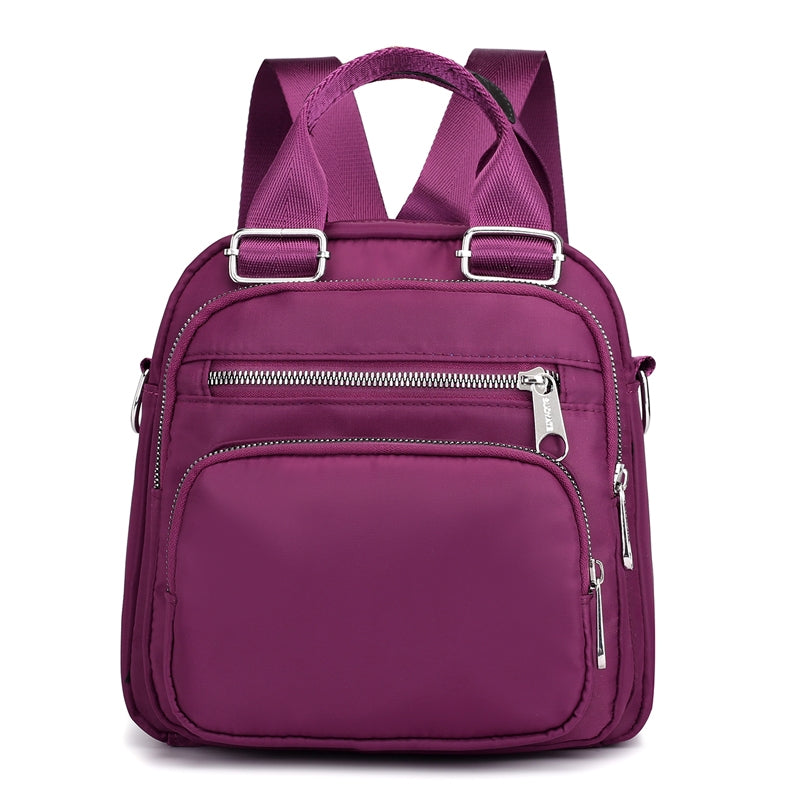 Bolsa feminina vira mochila transversal tiracolo 3 em 1 nylon impermeável multiusos XV-4070