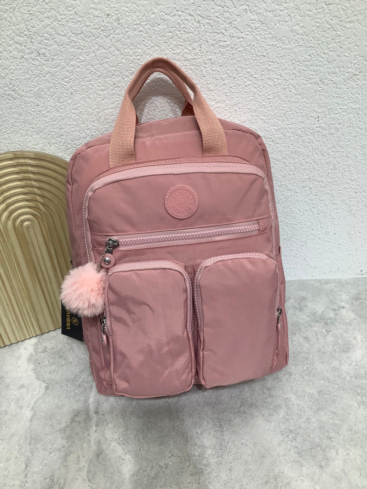 Mochila feminina Casual Nylon impermeável Múltiplos Bolsos – Leve e Versátil XV-2411