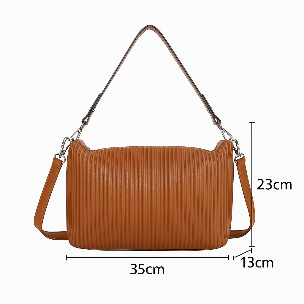 XAVIERA Bolsa Feminina Texturizada com Alça Larga e Design Macio – Ref. WX-1640