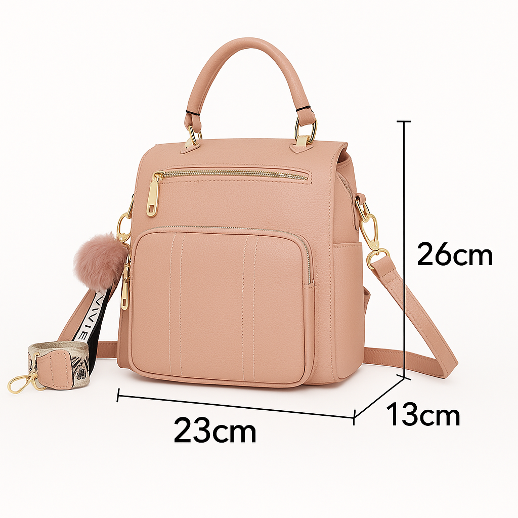 XAVIERA Bolsa Mochila Feminina com Bolsos Frontais e Alça Estampada – Ref. WX-1631