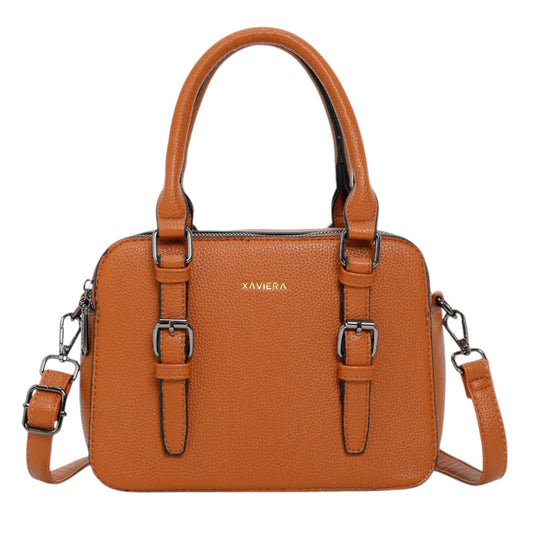 XAVIERA Bolsa Estruturada com Alças Duplas e Detalhes com Fivela – Ref. WX-1636