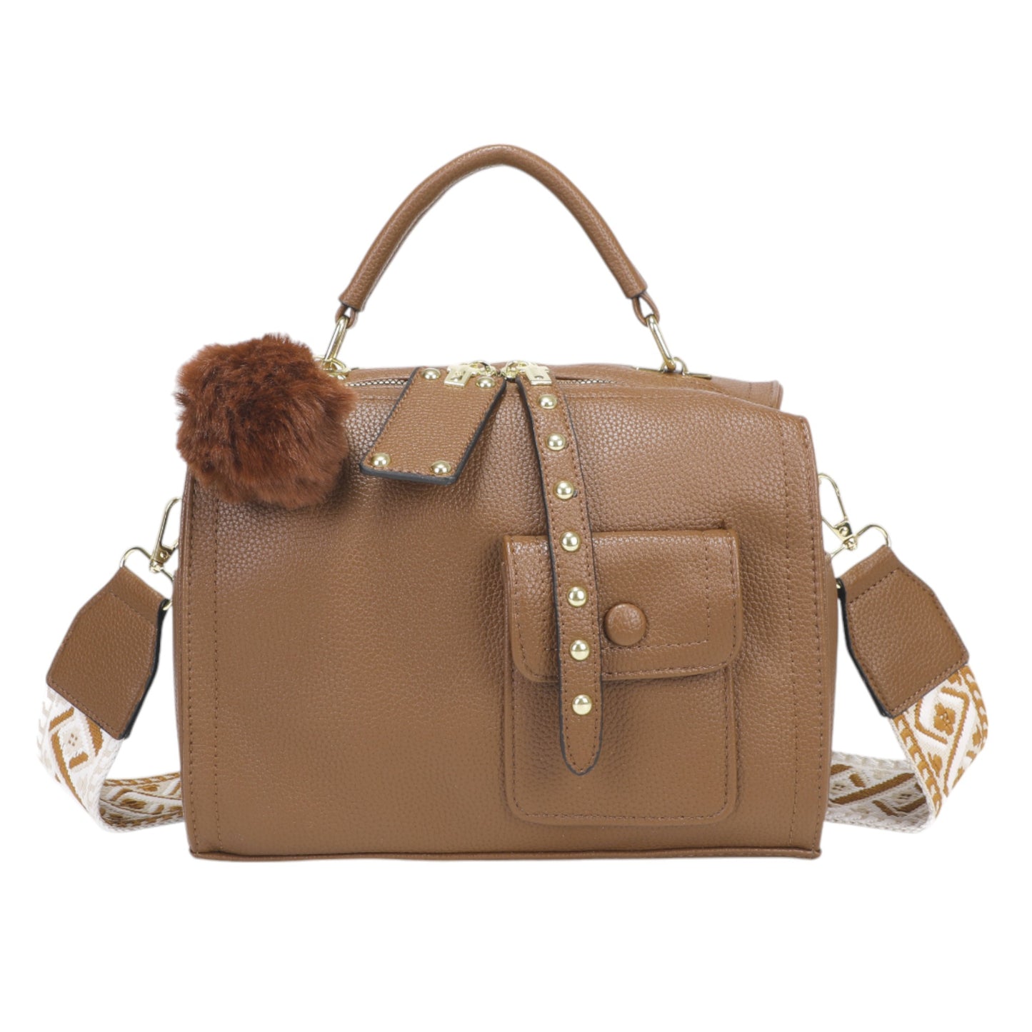XAVIERA Bolsa Feminina Transversal e Mochila com Alça Larga Estampada – Ref. WX-1626