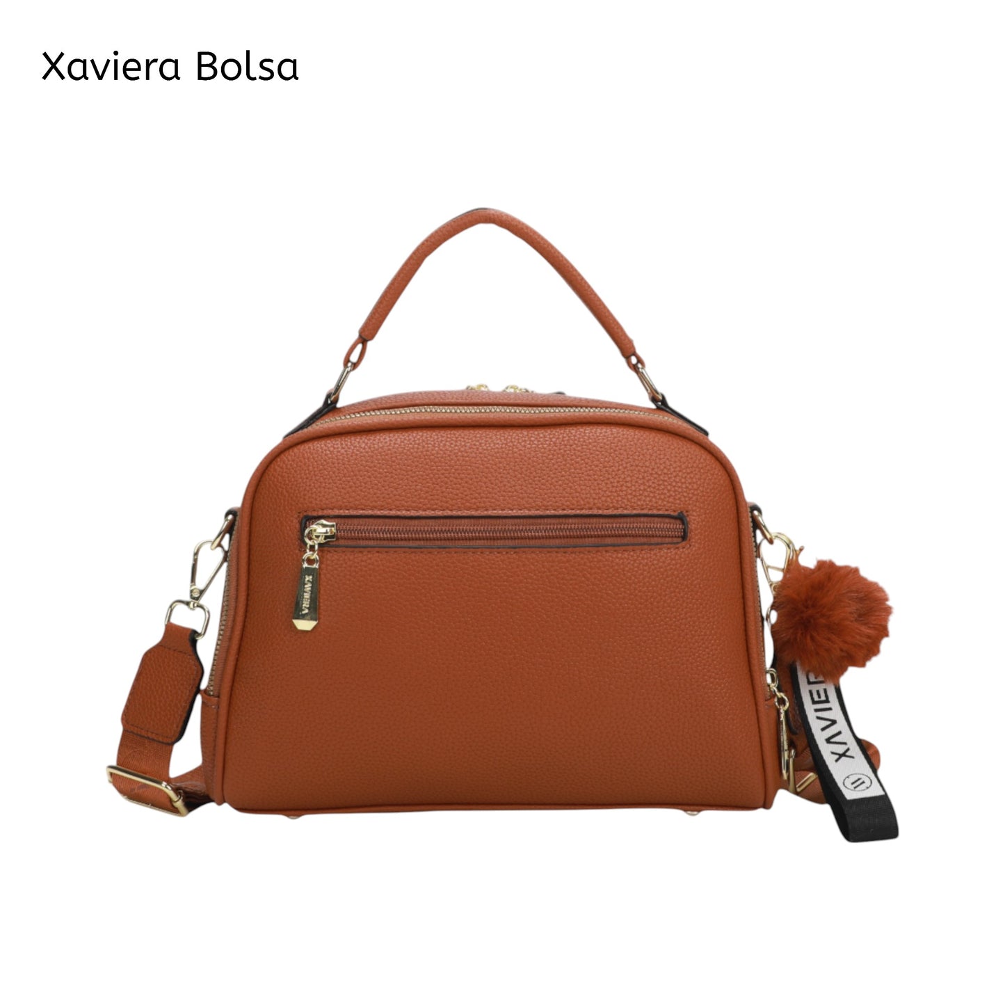 XAVIERA Bolsa Feminina Estruturada com Detalhe Frontal e Alça Larga – Ref. WX-1628