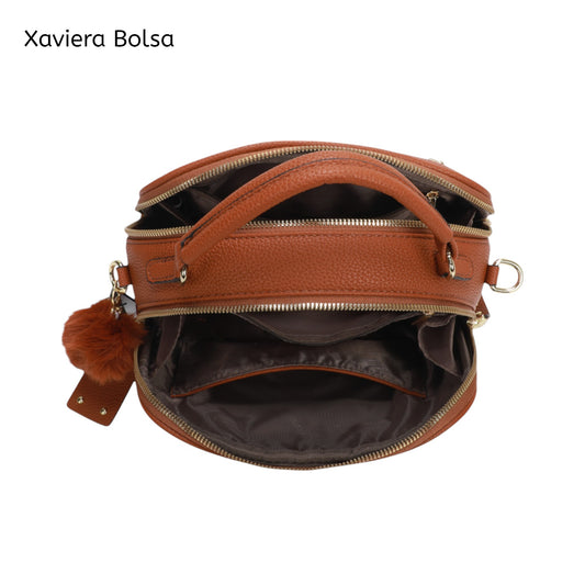 XAVIERA Bolsa Feminina Estruturada com Detalhe Frontal e Alça Larga – Ref. WX-1628
