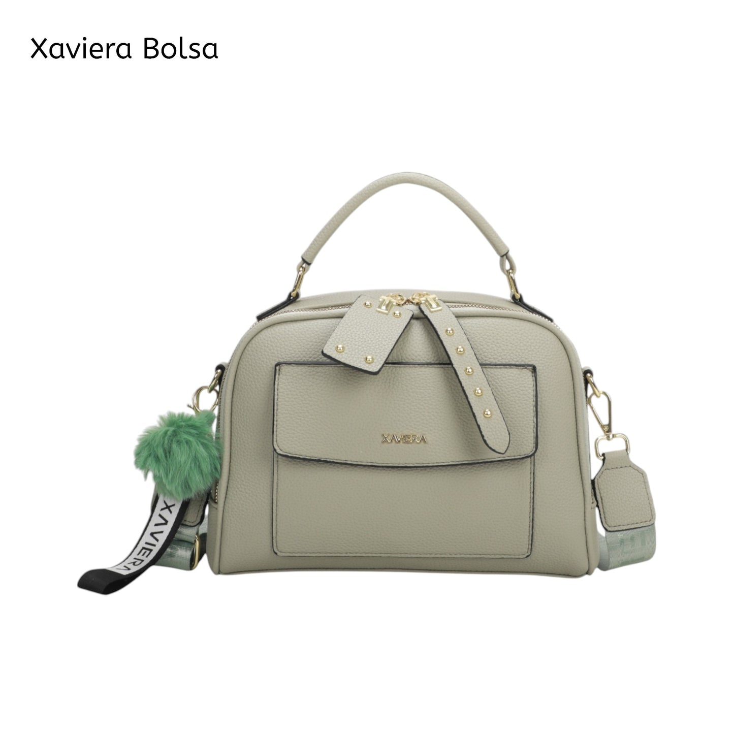 XAVIERA Bolsa Feminina Estruturada com Detalhe Frontal e Alça Larga – Ref. WX-1628