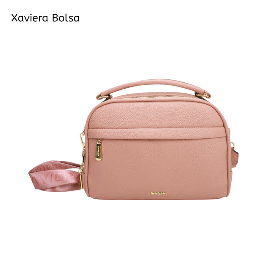XAVIERA Bolsa Transversal Feminina com Pompom e Alça Estampada – Ref. WX-1623