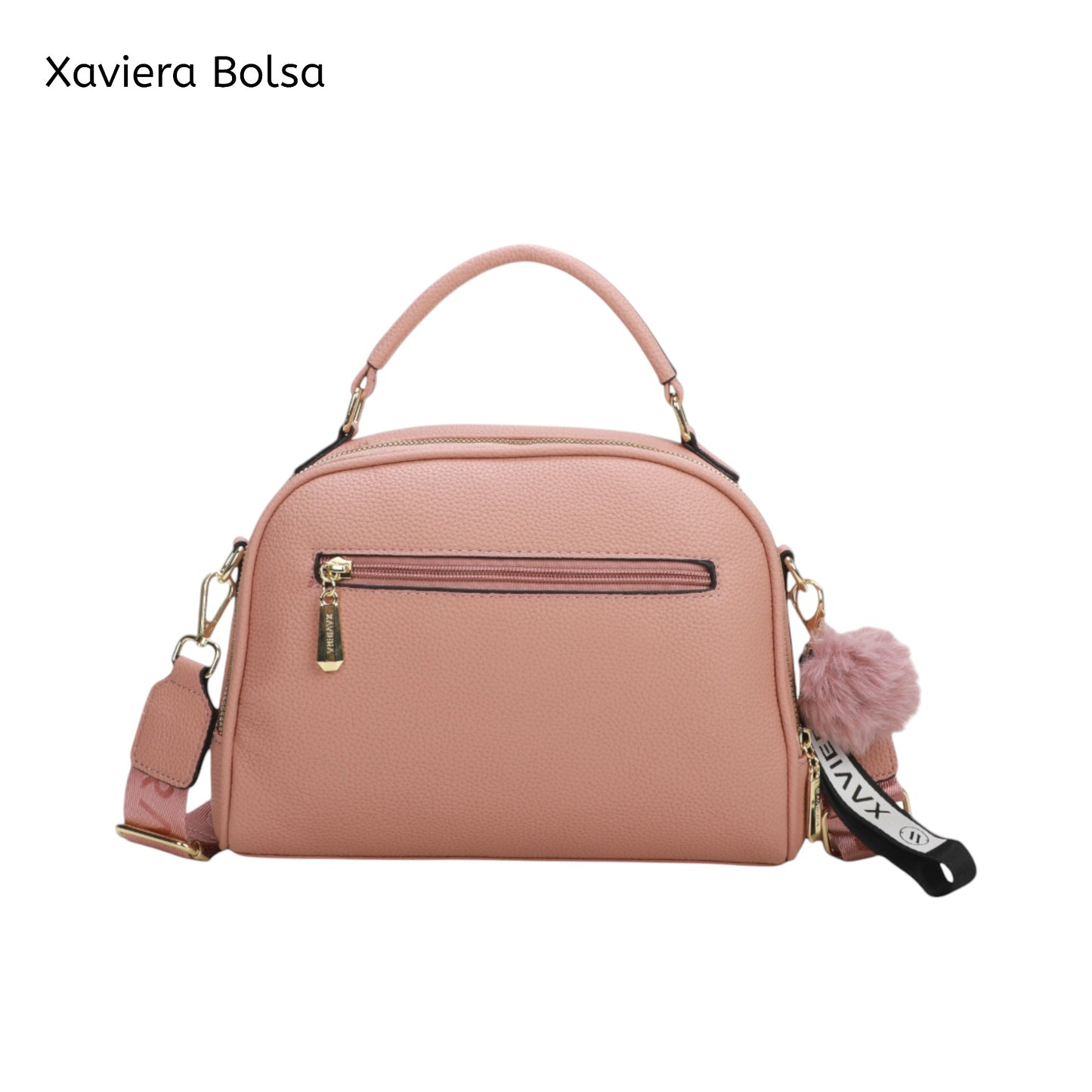 XAVIERA Bolsa Transversal Feminina com Pompom e Alça Estampada – Ref. WX-1623