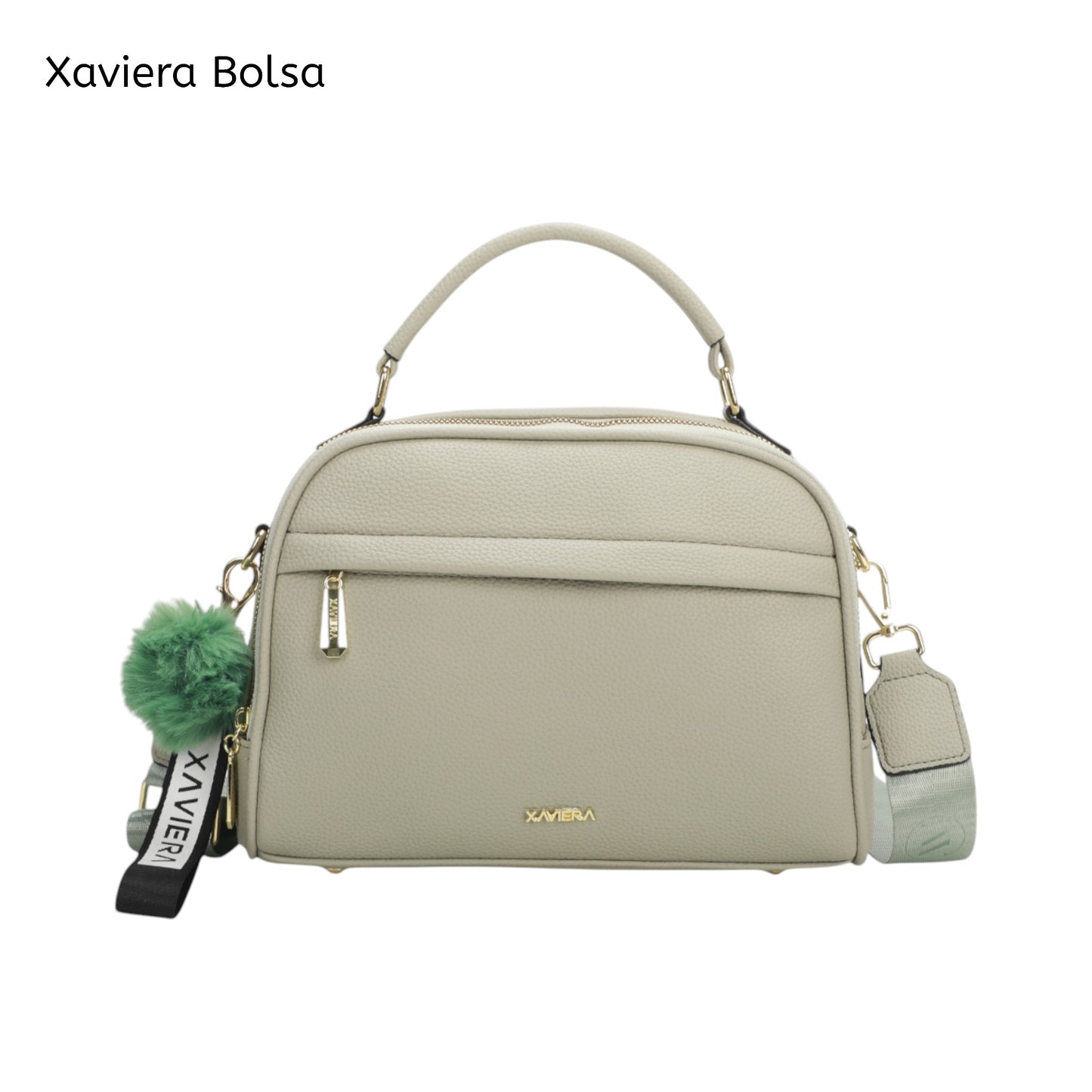XAVIERA Bolsa Transversal Feminina com Pompom e Alça Estampada – Ref. WX-1623