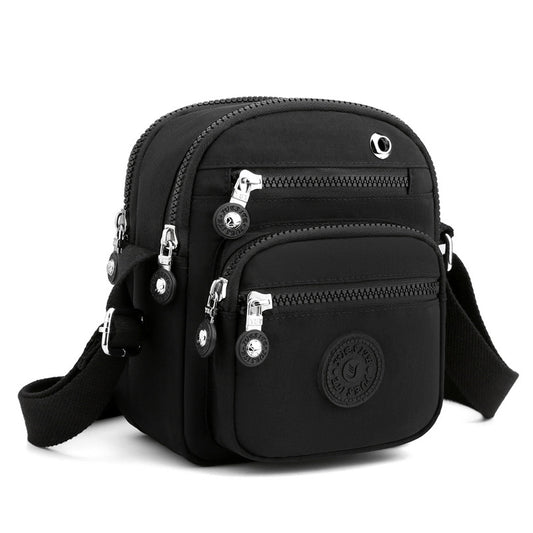 Bolsa Transversal Feminina de Nylon Impermeável, Pequena e Leve, com Múltiplos Bolsos XV-2402