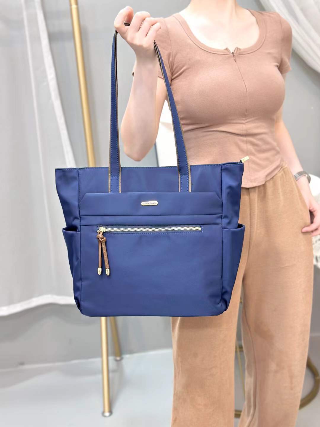 Xaviera Bolsa feminina Tote Nylon Impermeavel Saco grande XV-3001