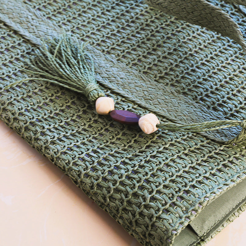 Bolsa feminina de palha Grande saco com Alça ombro Design Rústico XV-013