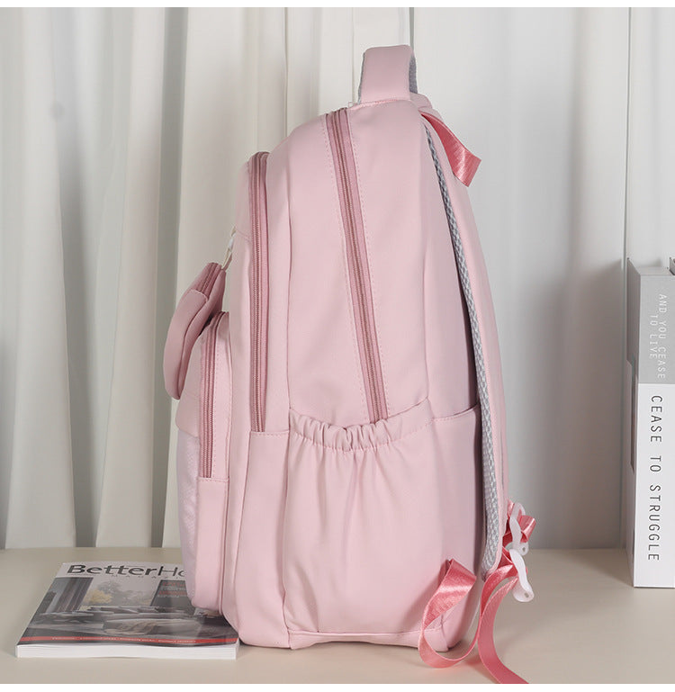 Mochila feminina escolar de grande capacidade nylon impermeável 973
