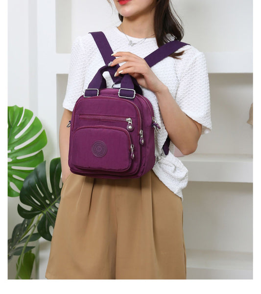 Bolsa feminina vira mochila transversal tiracolo 3 em 1 nylon impermeável multiusos XV-4604