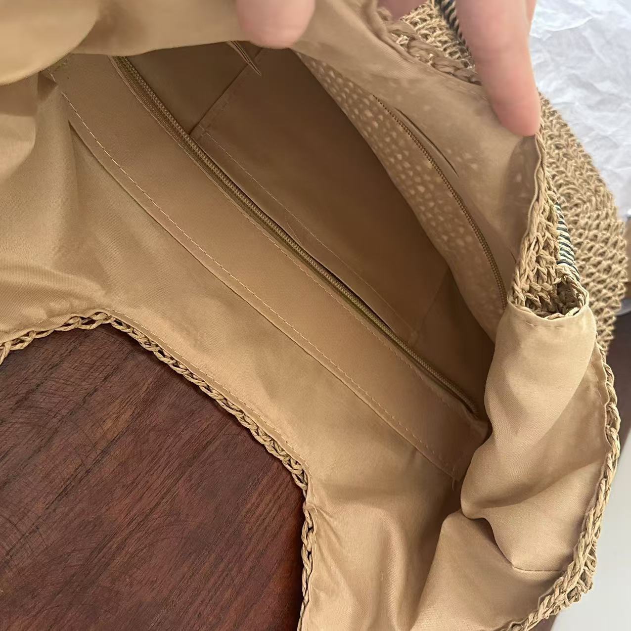 Bolsa feminina de palha Grande saco com Alça ombro Design Rústico