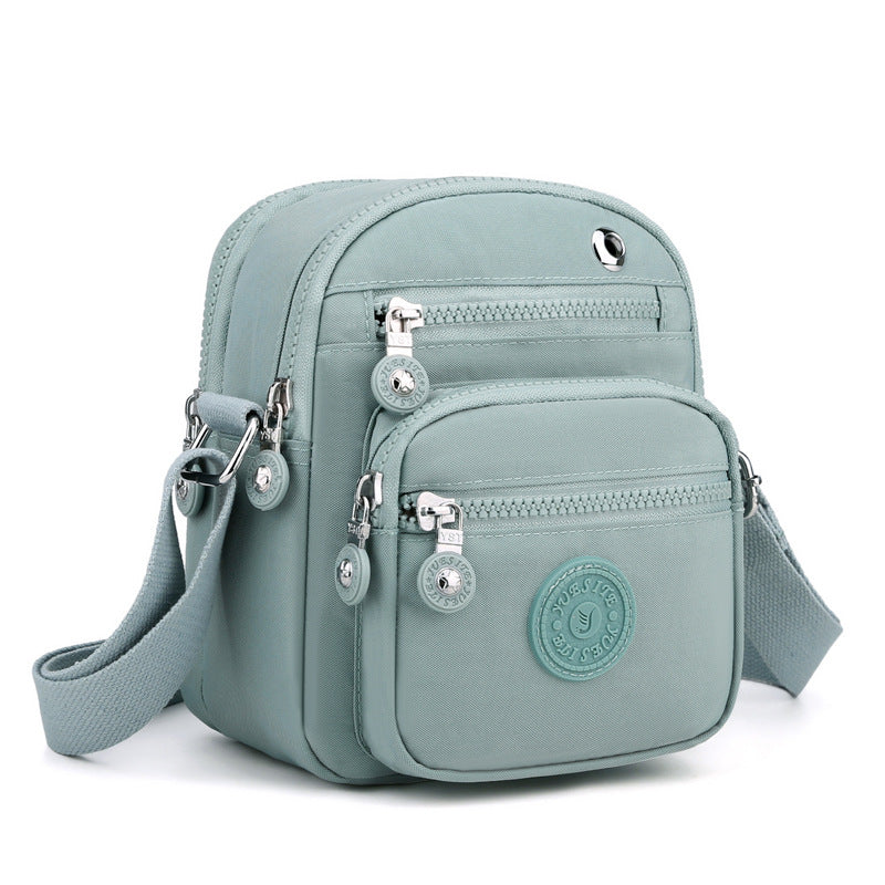 Bolsa Transversal Feminina de Nylon Impermeável, Pequena e Leve, com Múltiplos Bolsos XV-2402
