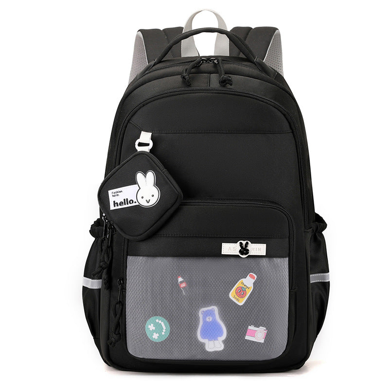 Mochila feminina escolar de grande capacidade nylon impermeável 973