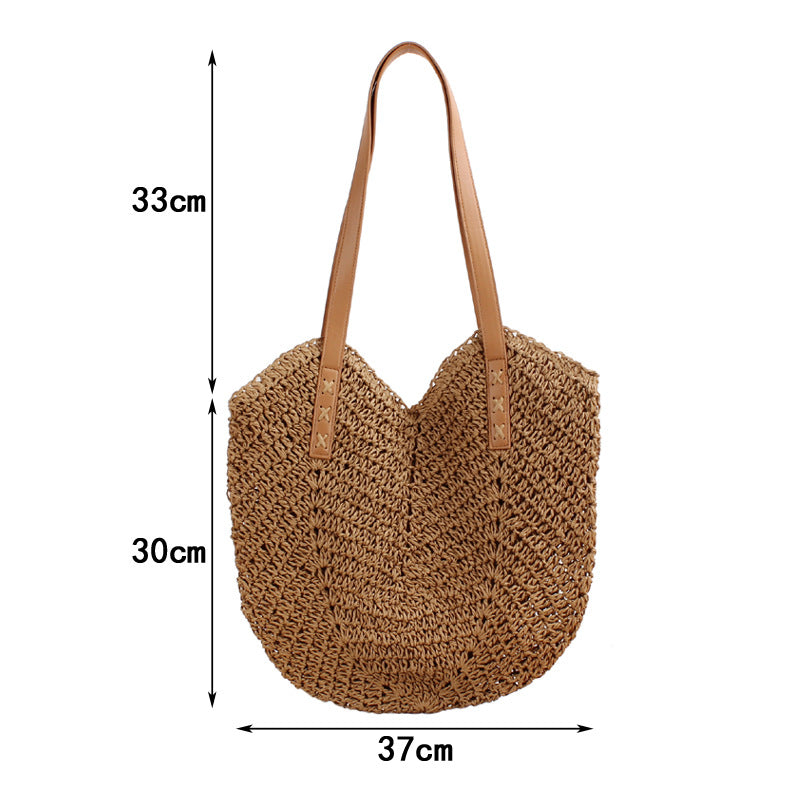 Bolsa feminina de palha Grande saco com Alça ombro Design Rústico