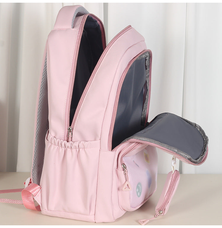 Mochila feminina escolar de grande capacidade nylon impermeável 973