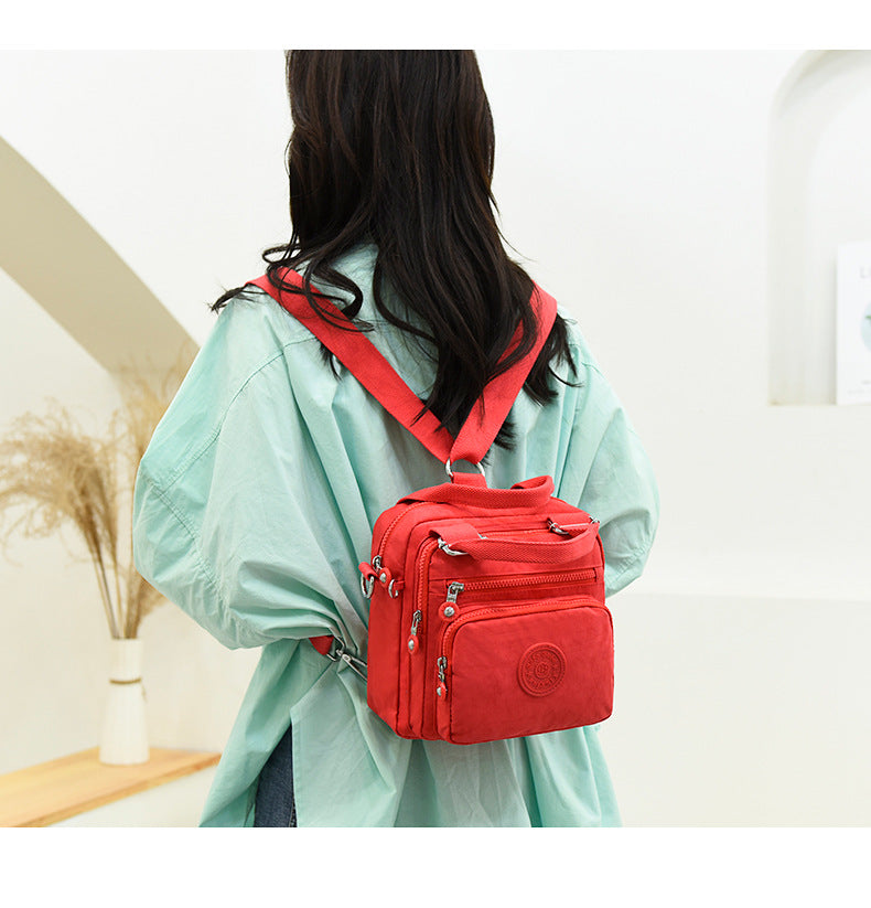 Bolsa feminina vira mochila transversal tiracolo 3 em 1 nylon impermeável multiusos XV-4604