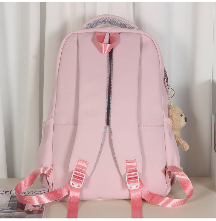 Mochila feminina escolar de grande capacidade nylon impermeável 973