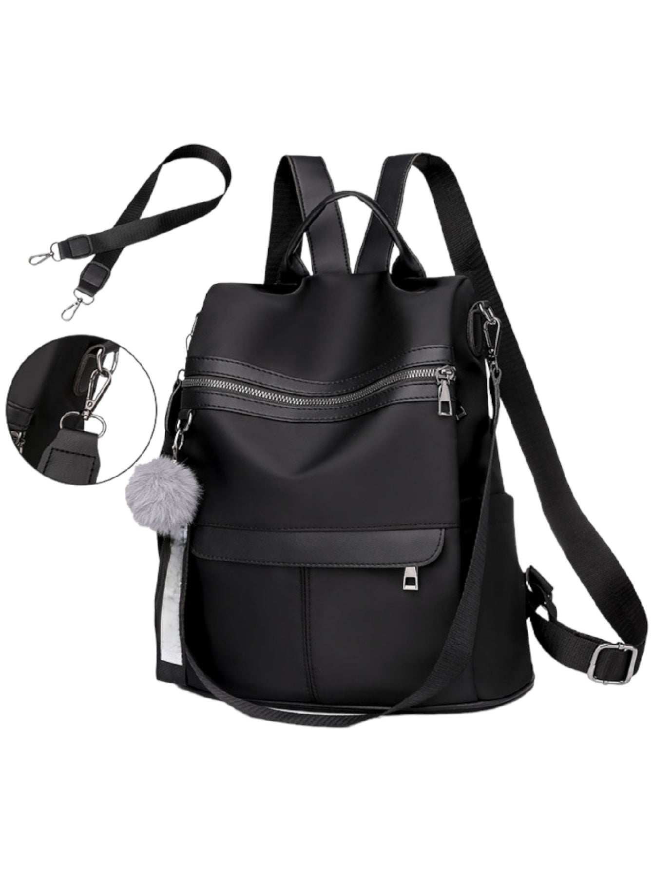 Mochila feminina casual anti furto vira bolsa XV-123