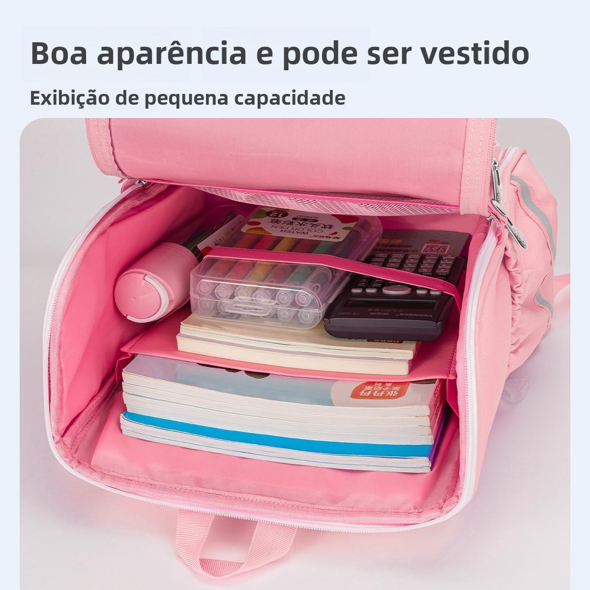 Mochila feminina escolar de grande capacidade impermeável Q584