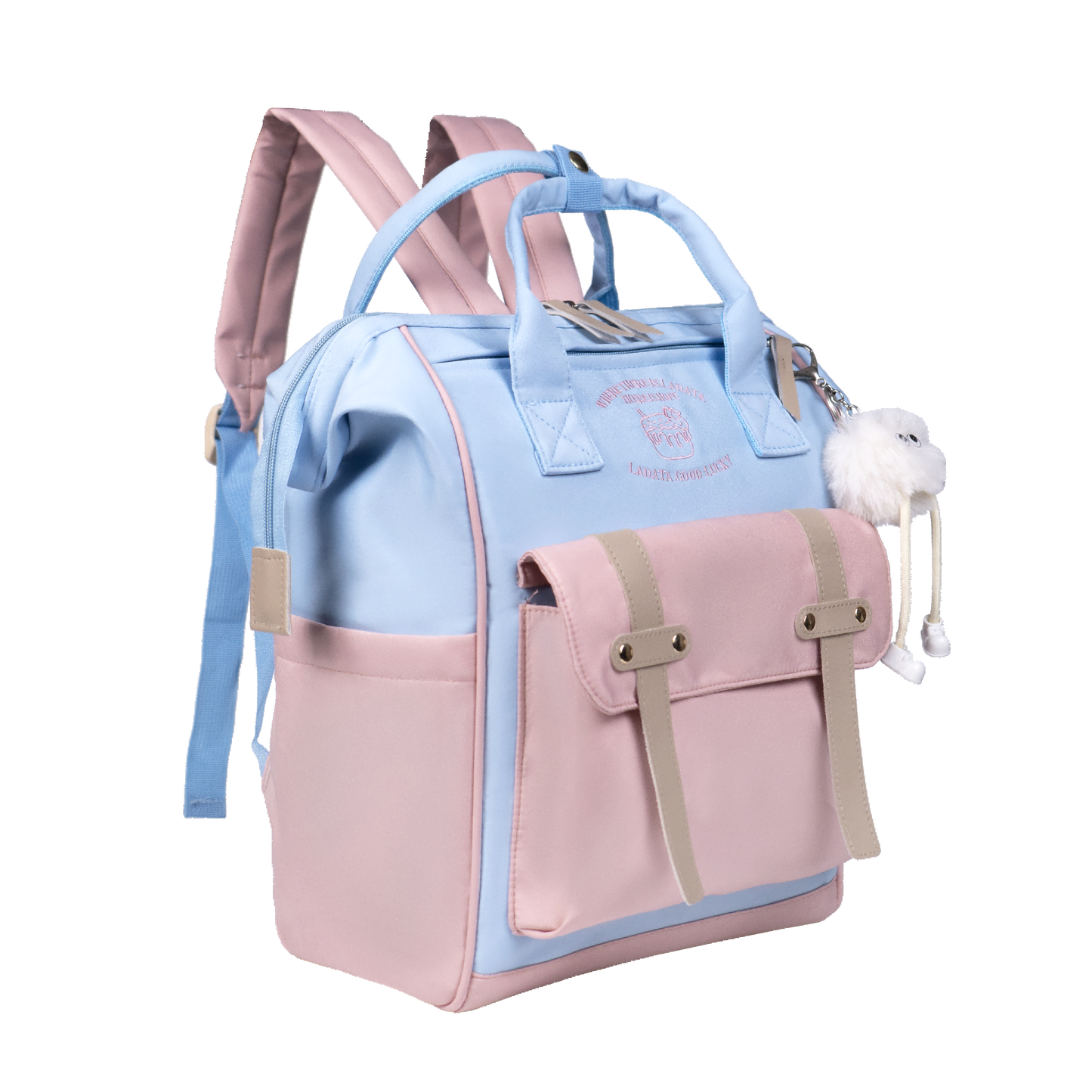 Mochila feminina escolar casual maternidade Multifuncional - Estilo Fofo e Versátil com pingente de grande capacidade impermeável XV-2419