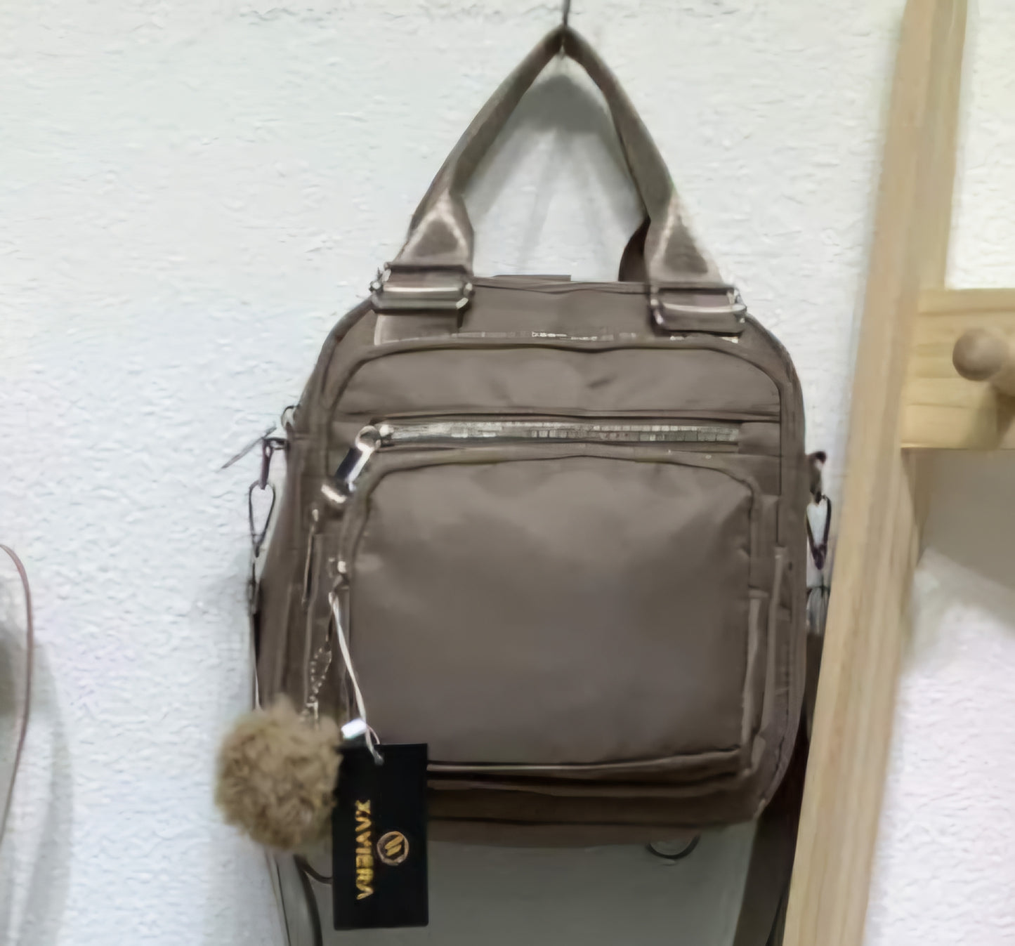 Bolsa feminina vira mochila transversal tiracolo 3 em 1 nylon impermeável multiusos XV-4070