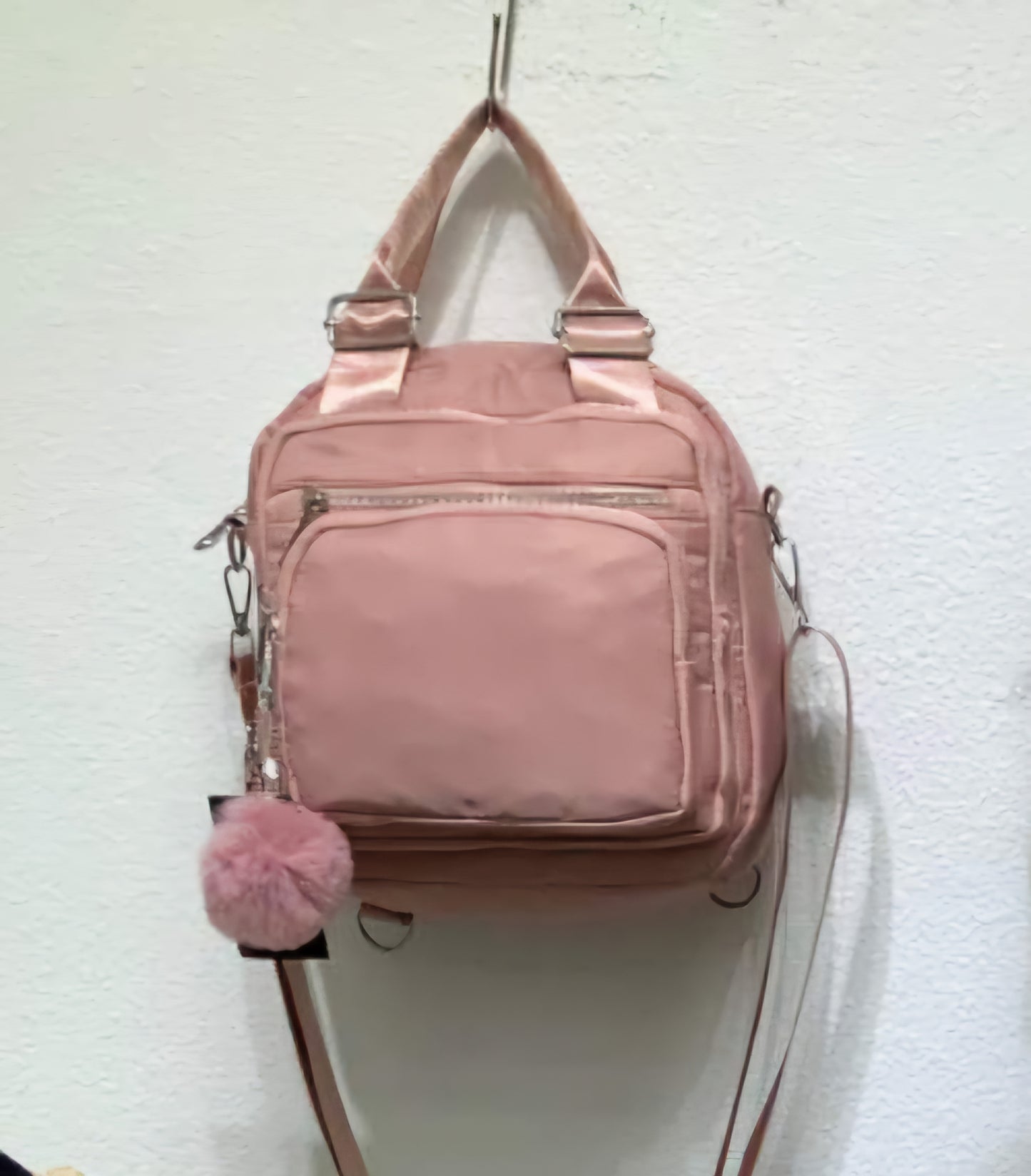 Bolsa feminina vira mochila transversal tiracolo 3 em 1 nylon impermeável multiusos XV-4070