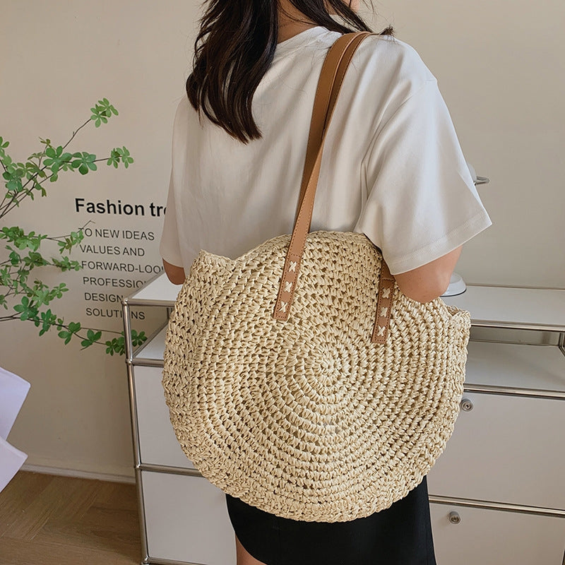 Bolsa feminina de palha Grande saco com Alça ombro Design Rústico S-5023