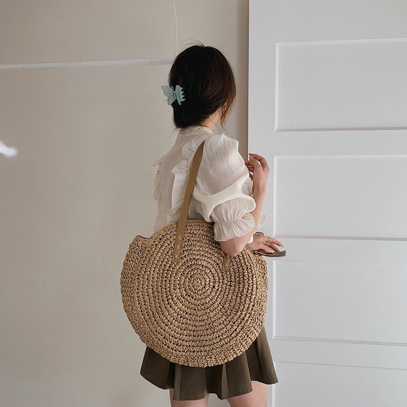 Bolsa feminina de palha Grande saco com Alça ombro Design Rústico S-5023