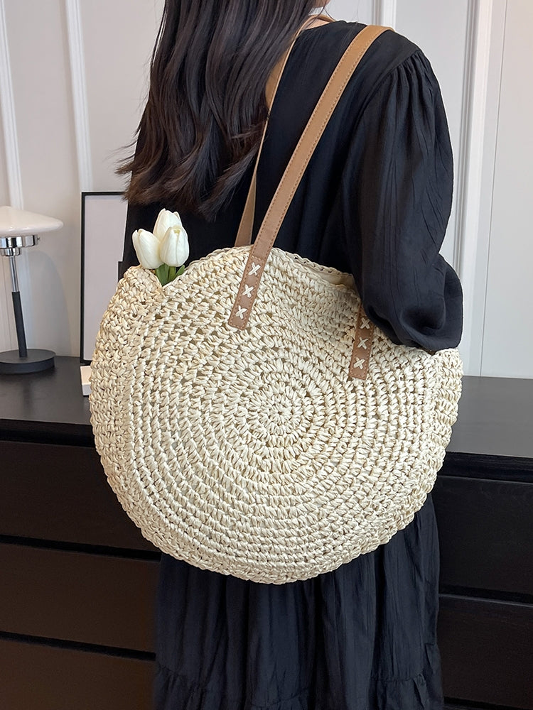 Bolsa feminina de palha Grande saco com Alça ombro Design Rústico S-5023