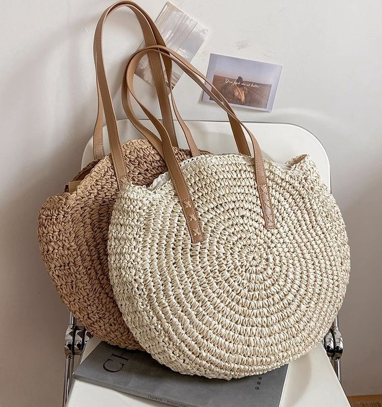 Bolsa feminina de palha Grande saco com Alça ombro Design Rústico S-5023