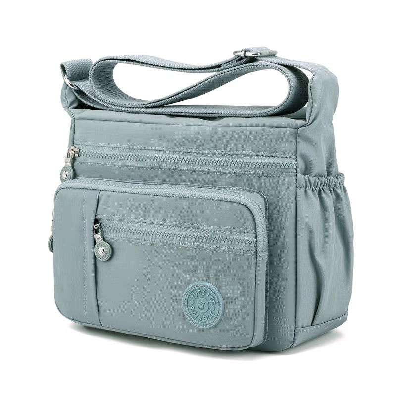 Bolsa Transversal Feminina Grande de Nylon Impermeável com Múltiplos Bolsos – Leve e Prática para Viagem e Uso Diário XV-2407