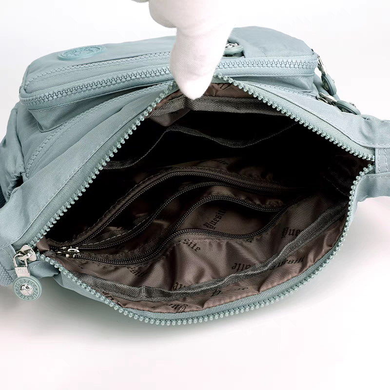 Bolsa Transversal Feminina Grande de Nylon Impermeável com Múltiplos Bolsos – Leve e Prática para Viagem e Uso Diário XV-2407
