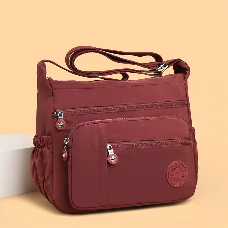 Bolsa Transversal Feminina Grande de Nylon Impermeável com Múltiplos Bolsos – Leve e Prática para Viagem e Uso Diário XV-2407