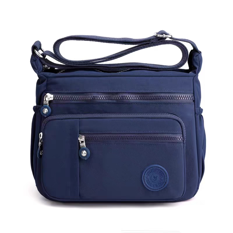 Bolsa Transversal Feminina Grande de Nylon Impermeável com Múltiplos Bolsos – Leve e Prática para Viagem e Uso Diário XV-2407