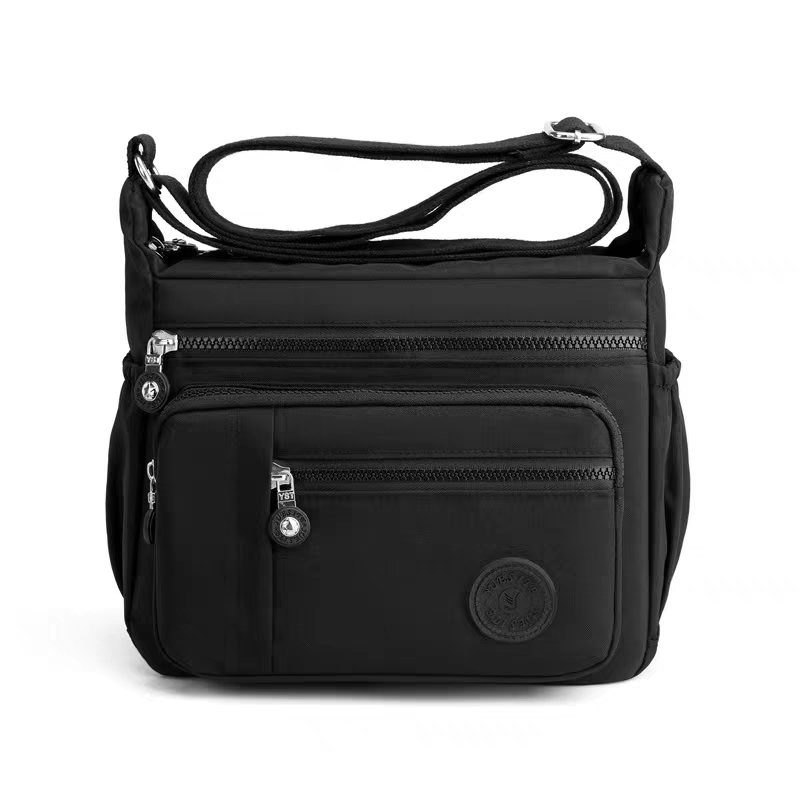 Bolsa Transversal Feminina Grande de Nylon Impermeável com Múltiplos Bolsos – Leve e Prática para Viagem e Uso Diário XV-2407