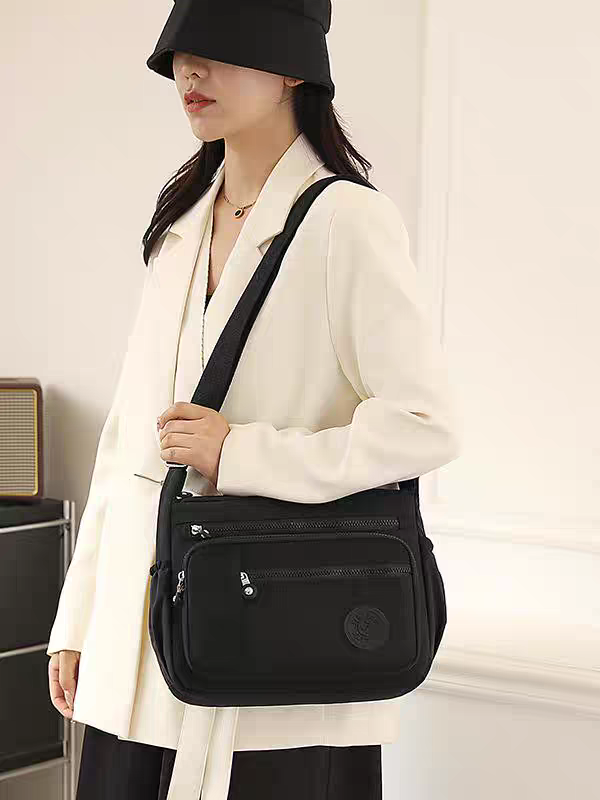 Bolsa Transversal Feminina Grande de Nylon Impermeável com Múltiplos Bolsos – Leve e Prática para Viagem e Uso Diário XV-2407