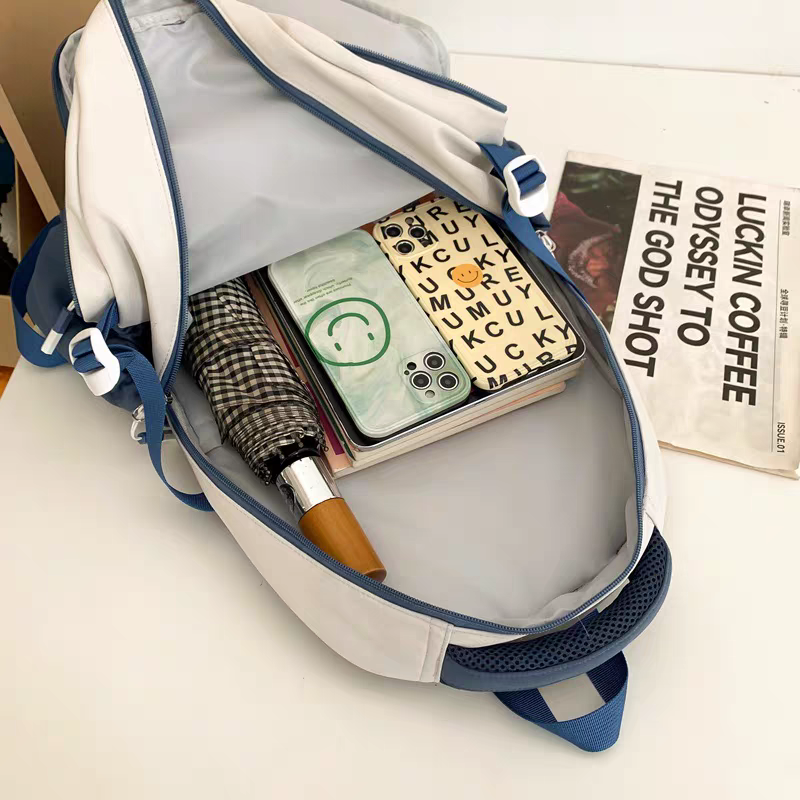 Mochila feminina escolar Multifuncional - Estilo Fofo e Versátil com pingente de grande capacidade impermeável XV-2422